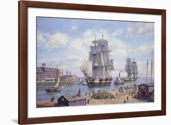 Clipper "Reindeer" Old Boston-Roy Cross-Framed Giclee Print