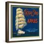 Clipper Ship Apple Label - Cashmere, WA-Lantern Press-Framed Art Print