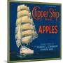 Clipper Ship Apple Label - Cashmere, WA-Lantern Press-Mounted Art Print