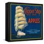 Clipper Ship Apple Label - Cashmere, WA-Lantern Press-Framed Stretched Canvas
