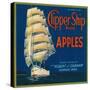 Clipper Ship Apple Label - Cashmere, WA-Lantern Press-Stretched Canvas