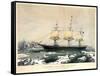 Clipper Ship Red Jacket-Currier & Ives-Framed Stretched Canvas