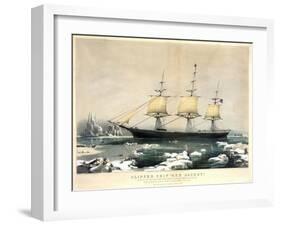 Clipper Ship Red Jacket-Currier & Ives-Framed Giclee Print