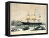 Clipper Ship Red Jacket-Currier & Ives-Framed Stretched Canvas