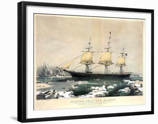 Clipper Ship Red Jacket-Currier & Ives-Framed Giclee Print