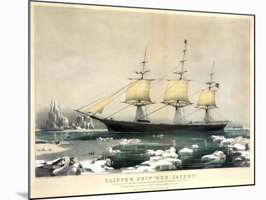 Clipper Ship Red Jacket-Currier & Ives-Mounted Giclee Print