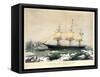 Clipper Ship Red Jacket-Currier & Ives-Framed Stretched Canvas