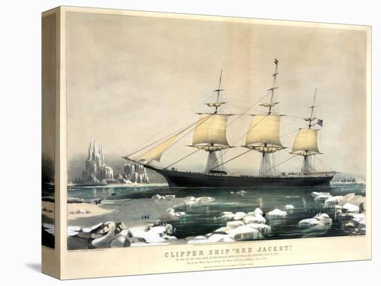 Clipper Ship Red Jacket-Currier & Ives-Stretched Canvas