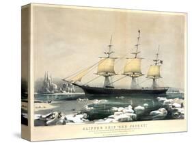 Clipper Ship Red Jacket-Currier & Ives-Stretched Canvas