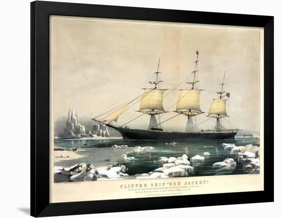 Clipper Ship Red Jacket-Currier & Ives-Framed Giclee Print