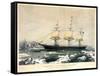 Clipper Ship Red Jacket-Currier & Ives-Framed Stretched Canvas