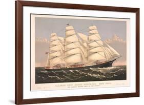 Clipper Ship Three Brothers, 2972 Tons, Largest Sailing Ship in the World-null-Framed Art Print