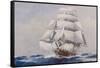 Clipper Under Full Sail-J^ Spurling-Framed Stretched Canvas