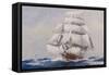 Clipper Under Full Sail-J^ Spurling-Framed Stretched Canvas