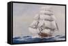 Clipper Under Full Sail-J^ Spurling-Framed Stretched Canvas