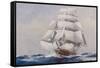 Clipper Under Full Sail-J^ Spurling-Framed Stretched Canvas