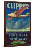 Clipper Vegetable Label - Salinas, CA-Lantern Press-Framed Art Print