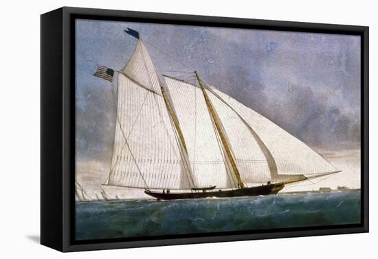 Clipper Yacht 'America'-Currier & Ives-Framed Stretched Canvas