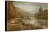 Cliveden Woods, C.1812 (W/C on Paper)-George The Younger Barret-Stretched Canvas