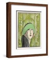 Cloche Hat by Marthe Collot Worn-Zinoviev-Framed Art Print