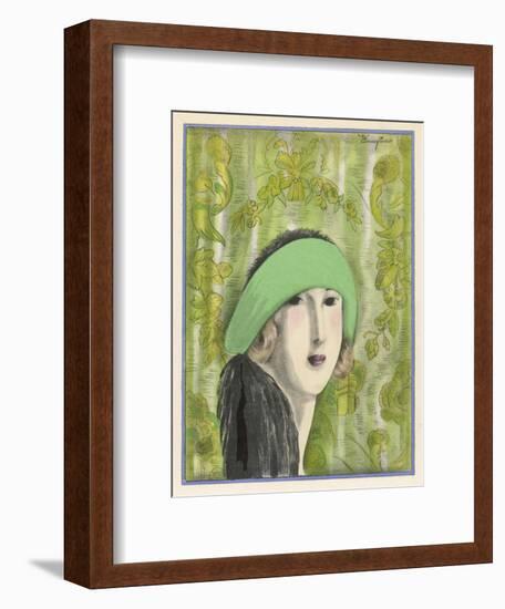 Cloche Hat by Marthe Collot Worn-Zinoviev-Framed Art Print