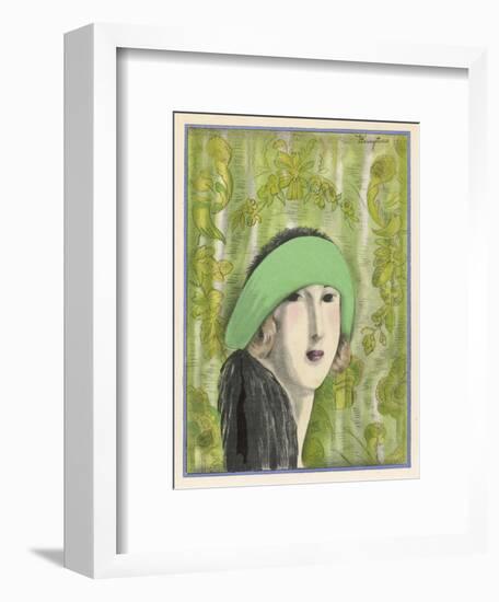 Cloche Hat by Marthe Collot Worn-Zinoviev-Framed Art Print