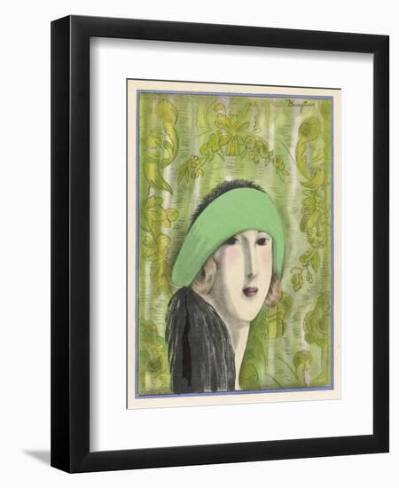 Cloche Hat by Marthe Collot Worn-Zinoviev-Framed Art Print