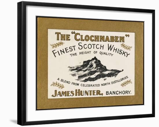 Clochnaben Whiskey, Produced by James Hunter of Banchory, Scotland-null-Framed Art Print