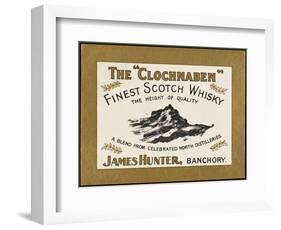 Clochnaben Whiskey, Produced by James Hunter of Banchory, Scotland-null-Framed Art Print