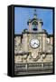 Clock and Bell, Facade of Church of St Nicholas of Bari, Bilbao, Basque Country, Spain-null-Framed Stretched Canvas