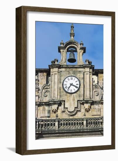 Clock and Bell, Facade of Church of St Nicholas of Bari, Bilbao, Basque Country, Spain-null-Framed Giclee Print