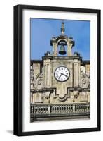 Clock and Bell, Facade of Church of St Nicholas of Bari, Bilbao, Basque Country, Spain-null-Framed Giclee Print