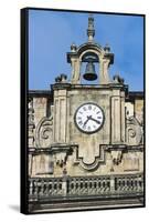 Clock and Bell, Facade of Church of St Nicholas of Bari, Bilbao, Basque Country, Spain-null-Framed Stretched Canvas