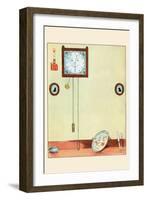 Clock and Plate-Eugene Field-Framed Art Print