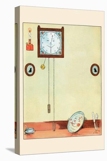 Clock and Plate-Eugene Field-Stretched Canvas