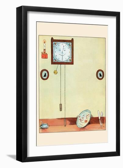 Clock and Plate-Eugene Field-Framed Art Print