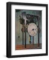 Clock Based on da Vinci Design-Science Source-Framed Premium Giclee Print