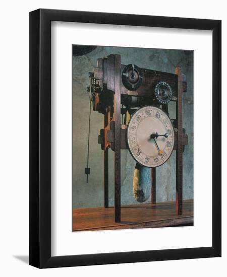 Clock Based on da Vinci Design-Science Source-Framed Premium Giclee Print