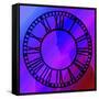 Clock Face on Purple-Art Deco Designs-Framed Stretched Canvas