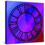 Clock Face on Purple-Art Deco Designs-Stretched Canvas