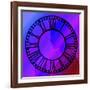 Clock Face on Purple-Art Deco Designs-Framed Giclee Print