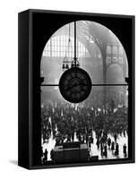 Clock in Pennsylvania Station-Alfred Eisenstaedt-Framed Stretched Canvas