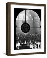 Clock in Pennsylvania Station-Alfred Eisenstaedt-Framed Photographic Print