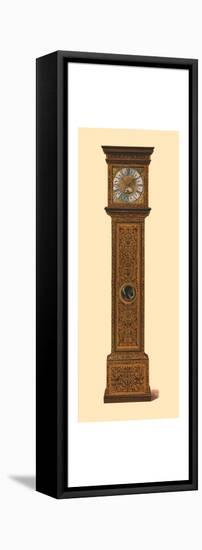 Clock inlaid with dark marquetry, 1905-Shirley Slocombe-Framed Stretched Canvas