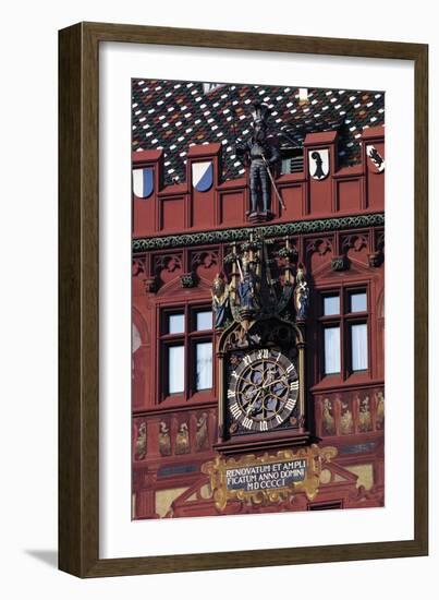 Clock on the Facade of the Town Hall-null-Framed Giclee Print