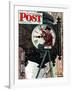 "Clock Repairman" Saturday Evening Post Cover, November 3,1945-Norman Rockwell-Framed Giclee Print