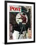 "Clock Repairman" Saturday Evening Post Cover, November 3,1945-Norman Rockwell-Framed Giclee Print