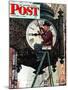 "Clock Repairman" Saturday Evening Post Cover, November 3,1945-Norman Rockwell-Mounted Giclee Print