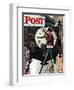 "Clock Repairman" Saturday Evening Post Cover, November 3,1945-Norman Rockwell-Framed Giclee Print