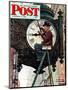 "Clock Repairman" Saturday Evening Post Cover, November 3,1945-Norman Rockwell-Mounted Giclee Print